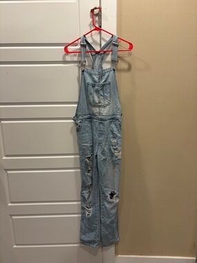 Tricot Distressed Denim Overalls Light Wash Size Small Bib Jeans